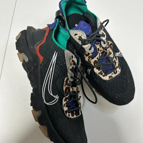Nike Other - Nike React Vision Black Leopard Print Safari Purple Teal Men's Size 10.5